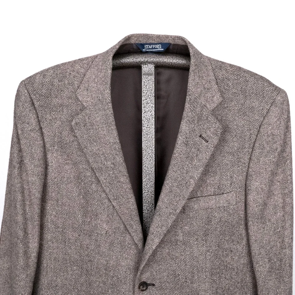 Stafford Classic Men's Lambswool Blazer w/ Elbow Patches Size 42R Career Office